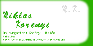 miklos korenyi business card